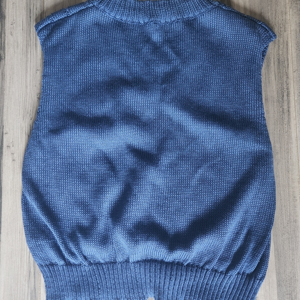 Womens Blue Sweater Vest - Picture 3 of 4